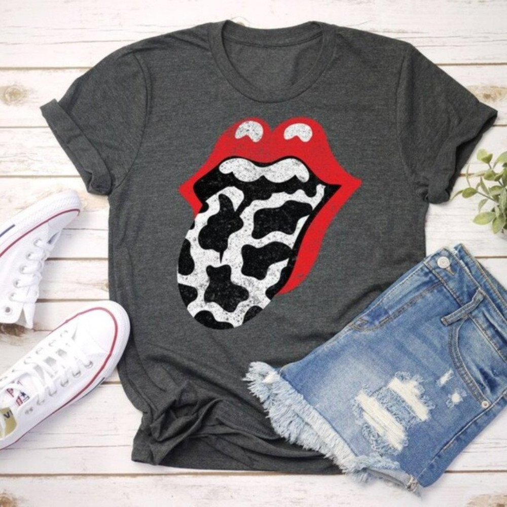 Cow Tongue Red Lips Tee Shirt Gift s Graphics Shirt